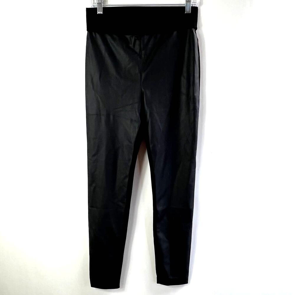 Lulus‎ Black Pull On Front Pleather Skinny Dressy Pants Size M